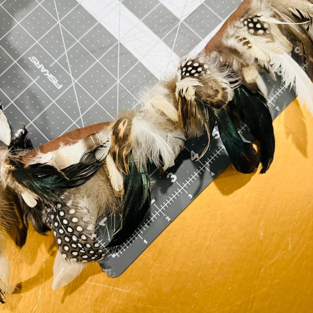3 Yards of Chicken Duck Turkey Guinea Hen Quail Mixed Feather Trim NEW
